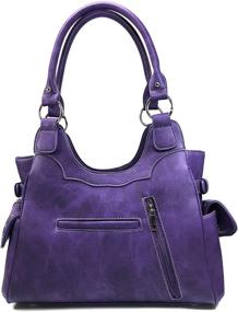 img 1 attached to 👜 Zelris Women's Tote Handbag Wallet Set with Western Gleaming Buckle and Floral Cowgirl Design, featuring Concealed Carry Purse