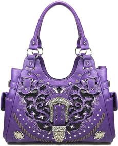 img 3 attached to 👜 Zelris Women's Tote Handbag Wallet Set with Western Gleaming Buckle and Floral Cowgirl Design, featuring Concealed Carry Purse