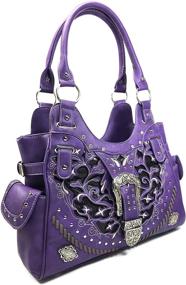 img 2 attached to 👜 Zelris Women's Tote Handbag Wallet Set with Western Gleaming Buckle and Floral Cowgirl Design, featuring Concealed Carry Purse