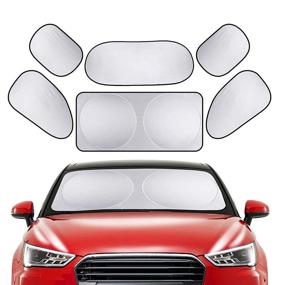 img 4 attached to 6-Piece Car Windshield Sun Shade Set: Ultimate UV Ray Protection for your Vehicle's Front Windshield - Easy to Install, Fits Windshields of All Sizes