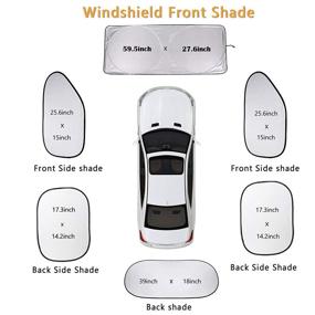 img 2 attached to 6-Piece Car Windshield Sun Shade Set: Ultimate UV Ray Protection for your Vehicle's Front Windshield - Easy to Install, Fits Windshields of All Sizes