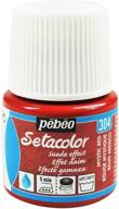 🎨 45ml pebeo suede effect setacolor fabric paint in mystic red logo