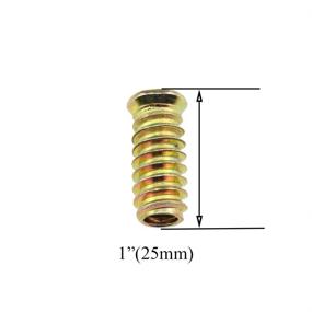 img 2 attached to Hahiyo M6 Bolt Fastener Connector - Threaded Inserts with Hex Socket Drive for Wood Furniture - Easy to Install, Flush with Project Surface - Zinc Alloy, Pack of 12