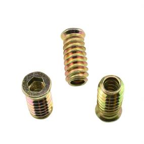 img 4 attached to Hahiyo M6 Bolt Fastener Connector - Threaded Inserts with Hex Socket Drive for Wood Furniture - Easy to Install, Flush with Project Surface - Zinc Alloy, Pack of 12