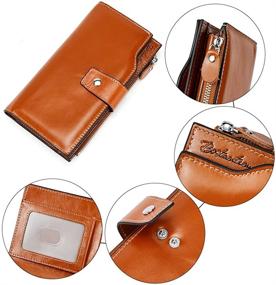 img 1 attached to 👛 BOSTANTEN Women's Genuine Leather Wallet: Stylish & Spacious Cash Cluth Purse with Zipper Pocket