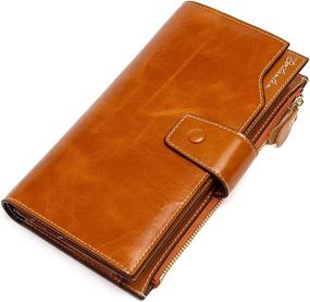 img 4 attached to 👛 BOSTANTEN Women's Genuine Leather Wallet: Stylish & Spacious Cash Cluth Purse with Zipper Pocket