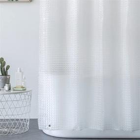 img 3 attached to Aimjerry 3D Eva Clear Shower Curtain Liner Set: Waterproof 72X72 Inc with 12 Plastic Hooks - Ideal for Bathroom