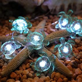 img 2 attached to 🐢 MH Beach Theme Sea Turtle Decorative String Lights: 18.7 Ft of 40 Cold White LEDs, USB Plug-in, Silver Copper Wire – Perfect Ocean Fairy Lights for Holiday Party, Bedroom, and Wedding Decorations