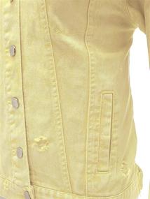 img 1 attached to FashionMille Women Washed Denim Jacket FWJ1141 YELLOW S