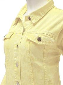 img 2 attached to FashionMille Women Washed Denim Jacket FWJ1141 YELLOW S
