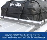 🚗 15 cu. ft waterproof car roof cargo carrier for suvs/vans/sedans with roof rail cross bar basket or rack - czc auto soft black rooftop storage bag logo