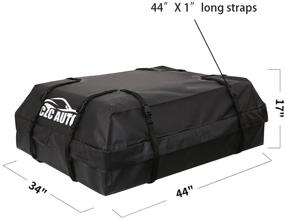 img 1 attached to 🚗 15 cu. ft Waterproof Car Roof Cargo Carrier for SUVs/Vans/Sedans with Roof Rail Cross Bar Basket or Rack - CZC AUTO Soft Black Rooftop Storage Bag