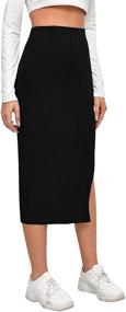 img 2 attached to Stretchy Ribbed Bodycon Women's Clothing and Skirts by SheIn