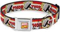 🐶 thor & hammer red/yellow/white buckle-down seatbelt buckle dog collar logo