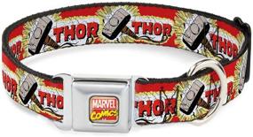 img 4 attached to 🐶 Thor & Hammer Red/Yellow/White Buckle-Down Seatbelt Buckle Dog Collar