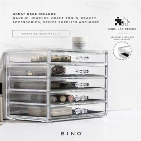 img 1 attached to 🗄️ BINO 5-Drawer Makeup Organizer - Fifth Avenue, THE MANHATTAN SERIES: Makeup Drawer Organizer, Makeup Storage, Cosmetic Organizer, Vanity Organizer | Clear Makeup Organizers and Storage Cases