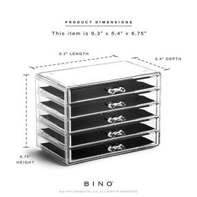 img 2 attached to 🗄️ BINO 5-Drawer Makeup Organizer - Fifth Avenue, THE MANHATTAN SERIES: Makeup Drawer Organizer, Makeup Storage, Cosmetic Organizer, Vanity Organizer | Clear Makeup Organizers and Storage Cases