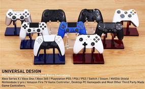 img 2 attached to 🎮 OAPRIRE Game Controller Stand Holder - Xbox ONE PS4 PS5 STEAM Switch PC - Universal Gaming Gamepad Controller Accessories with Crystal Texture - Create Exclusive Game Fortresses - Blue