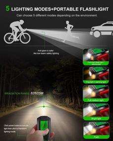 img 2 attached to 🚲 Bike Light Set with Speedometer, Bicycle Headlight and Taillight, USB Rechargeable Bike Computer with Loud Bell, Waterproof, 5 Lighting Modes Flashlight for Hiking, Camping, All Mountain & Road Cycling