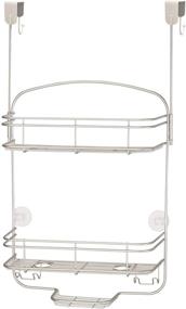 img 1 attached to 🚿 iDesign Weston Medium Metal Over The Door Shower Caddy - Bath Organizer for Shampoo, Razors, Conditioner, Soap - Satin Finish