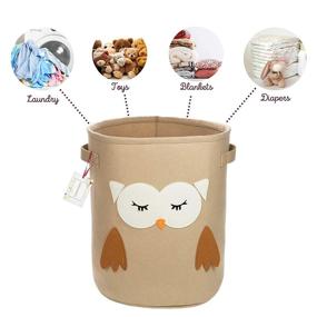 img 1 attached to 🦉 Adorable Small Owl Woodland Nursery Decor for Boys: Toy Storage Organizer, Baby Shower Gift Basket, Cute Storage Bins, Boys Room and Nursery Decor