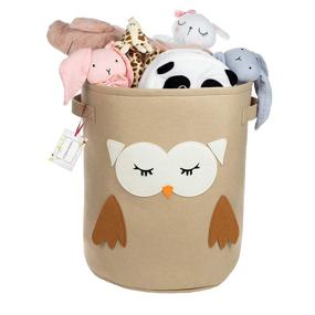 img 3 attached to 🦉 Adorable Small Owl Woodland Nursery Decor for Boys: Toy Storage Organizer, Baby Shower Gift Basket, Cute Storage Bins, Boys Room and Nursery Decor