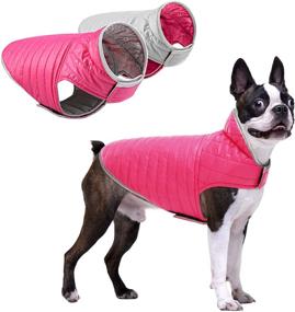 img 4 attached to 🐶 Queenmore Cold Weather Dog Jacket: Reversible Waterproof Reflective Vest for Small, Medium, Large Dogs