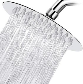 img 4 attached to 💦 STrighter 6 Inch Stainless Steel High Pressure Shower Head - Ultra-Thin Best Pressure Boosting with Silicone Nozzle - High Flow Round Rainfall Showerhead - Chrome Finish