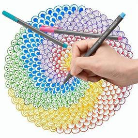 img 2 attached to 🎨 VITOLER 36-Color Fine Line Drawing Marker Set: Triangular Shaft Fineliners for Bullet Journaling, Coloring & Sketching