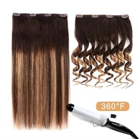 img 3 attached to 💇 16 Inch Remy Clip in Hair Extensions - Dark Brown to Dirty Blonde Ombre - Silky Straight Short Thick Real Human Hair Extensions for Women (2T18) P2, 80g