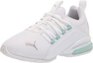 π puma axelion running shadow black vibrant girls' shoes: ultimate athletic footwear for active girls logo