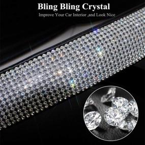 img 2 attached to 🚗 BMLEI Car Crystal Bling Steering Wheel Cover - Anti-Slip Rhinestones, PU Leather Backing, Shiny Diamond Wheel Protector