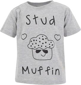 img 4 attached to 👶 Adorable Baby Boys Stud Muffin Valentine's Day Shirt - The Perfect Valentine's Day Outfit for Boys