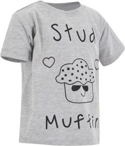 img 1 attached to 👶 Adorable Baby Boys Stud Muffin Valentine's Day Shirt - The Perfect Valentine's Day Outfit for Boys