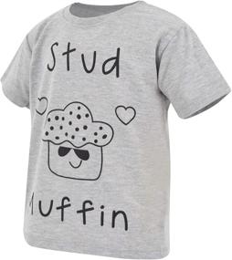 img 3 attached to 👶 Adorable Baby Boys Stud Muffin Valentine's Day Shirt - The Perfect Valentine's Day Outfit for Boys