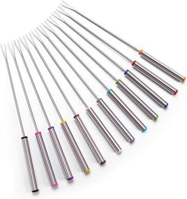 img 4 attached to 🍽️ Sago Brothers 9.5" Stainless Steel Fondue Forks - 12-Piece Set with Color Coding and Heat Resistant Handle for Cheese Fondue, Chocolate Fountain, and Roasting Marshmallows