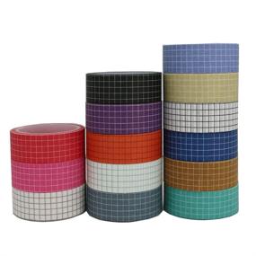 img 4 attached to 📚 YuBoBo Grid Washi Tape Set: 14 Rolls for DIY Decor, Planners, Scrapbooking - Adhesive School/Party Supplies