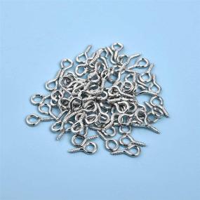 img 2 attached to 1000PCS Small Metal Hoop Peg Screw Eye Pin Hook for Arts & Crafts Projects, Cork Top Bottles, DIY Jewelry Making Findings, 8x4 mm - Silver