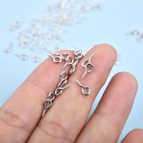 img 1 attached to 1000PCS Small Metal Hoop Peg Screw Eye Pin Hook for Arts & Crafts Projects, Cork Top Bottles, DIY Jewelry Making Findings, 8x4 mm - Silver