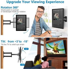 img 2 attached to 📺 JUSTSTONE Full Motion TV Wall Mount Bracket - Articulating Arms, Swivel, Tilt, Extension & Rotation - 13-45 Inch LED LCD Flat Curved Screen TVs & Monitors - VESA 200x200mm - 55LBS Capacity