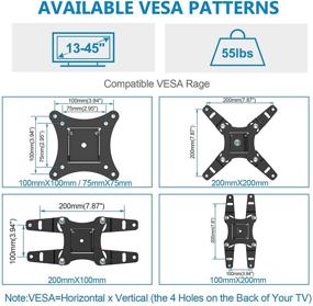 img 1 attached to 📺 JUSTSTONE Full Motion TV Wall Mount Bracket - Articulating Arms, Swivel, Tilt, Extension & Rotation - 13-45 Inch LED LCD Flat Curved Screen TVs & Monitors - VESA 200x200mm - 55LBS Capacity