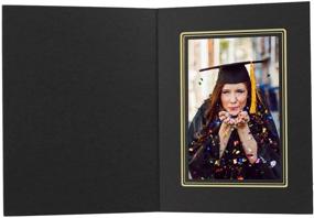 img 3 attached to 📸 Golden State Art 4x6 Photo Folders - Pack of 100 Acid-Free Frames for Portraits, Events, Graduations, Weddings – Black with Gold Lining