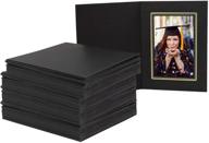 📸 golden state art 4x6 photo folders - pack of 100 acid-free frames for portraits, events, graduations, weddings – black with gold lining logo