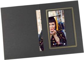 img 1 attached to 📸 Golden State Art 4x6 Photo Folders - Pack of 100 Acid-Free Frames for Portraits, Events, Graduations, Weddings – Black with Gold Lining