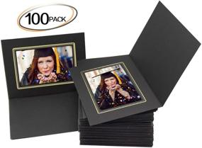 img 2 attached to 📸 Golden State Art 4x6 Photo Folders - Pack of 100 Acid-Free Frames for Portraits, Events, Graduations, Weddings – Black with Gold Lining