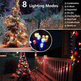 img 3 attached to Efficient and Festive: iBaycon Solar Christmas Lights - 72ft 200 LED 8 Modes Waterproof Fairy Lights for Garden, Patio, and Balcony (Multicolor)