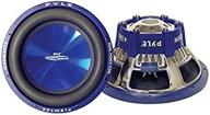 8 inch blue injection molded cone car vehicle subwoofer audio speaker - chrome-plated steel basket, dual voice coil, 4 ohm impedance, 600 watt power - pyle plbw84 for improved vehicle stereo sound system logo