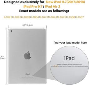 img 4 attached to ACEGUARDER чехол для iPad 2017/2018, 9,7 дюйма, ударопрочный защитный чехол для детей с подставкой, прочностью для всего корпуса, защитой от ударов для iPad 5-го/6-го поколения - военное изделие, черного цвета.