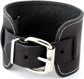 img 2 attached to Premium Black Leather Wristband: Discover the Nemesis STW K Collection