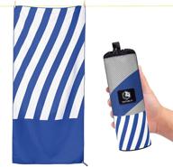 🏖️ venture 4th oversize xl microfiber beach towel 78x35” - ideal for beach, pool, swim, shower, travel. lightweight, quick dry, sand free, compact & easy to carry - dark blue extra large towel logo